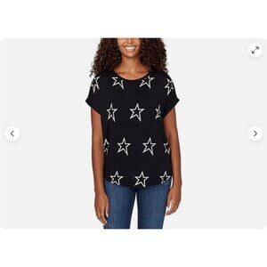Buffalo Black Star Print Short Sleeve Top S